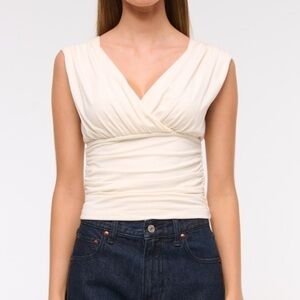 Abercrombie Rushed V Neck Top Medium